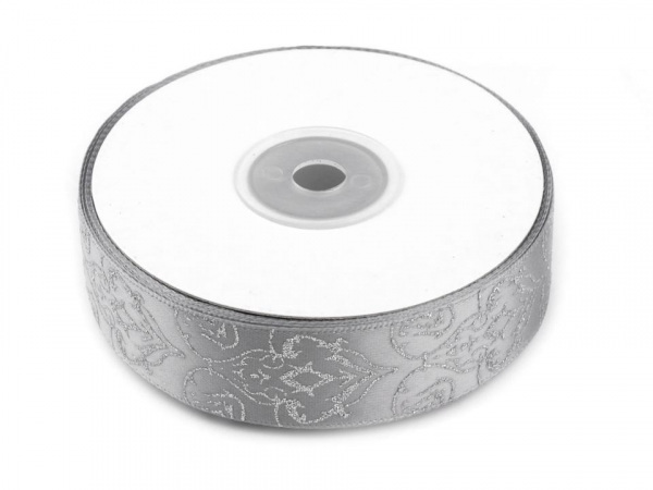 Vánoční stuha s glitry šíře 25 mm