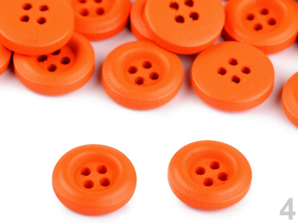 Dřevěný dekorační knoflík čtyřdírkový