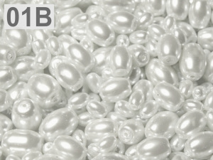 Skleněné voskové perly mix velikostí oválek 4-12 mm