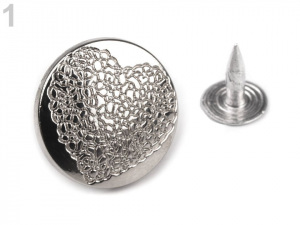 Riflový knoflík Srdce velikost 28"