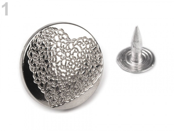 Riflový knoflík Srdce velikost 28"