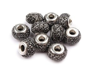 Plastové korálky s velkým průvlekem 9x14 mm