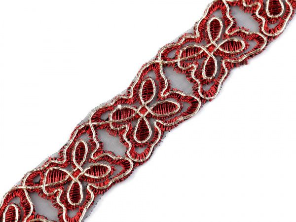 Vyšívaný prýmek na monofilu šíře 28 mm