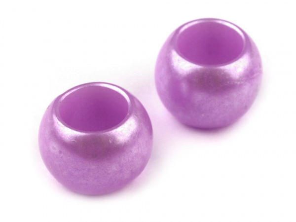 Plastové perly s velkým průvlekem 7x10 mm