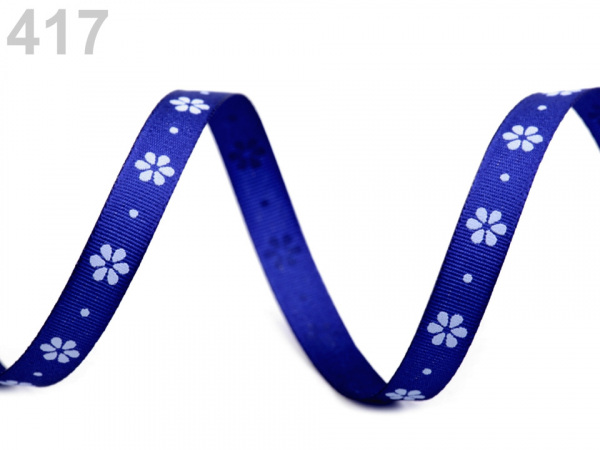 Taftová stuha s květy šíře 9 mm