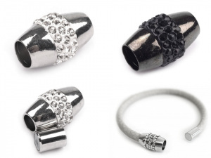 Magnetické zapínání Ø5 mm s broušenými kamínky