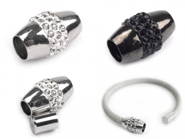 Magnetické zapínání Ø5 mm s broušenými kamínky