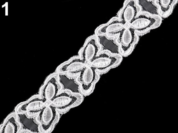 Vyšívaný prýmek na monofilu šíře 28 mm