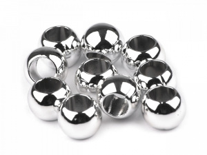 Plastové korálky Metalic s velkým průvlekem 8x10 mm