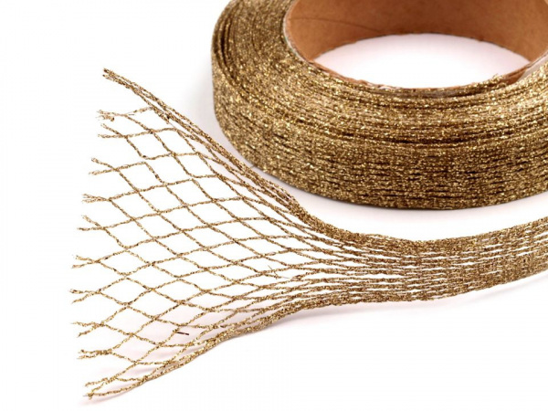 Tvarovací síťka / stuha s lurexem a drátem
