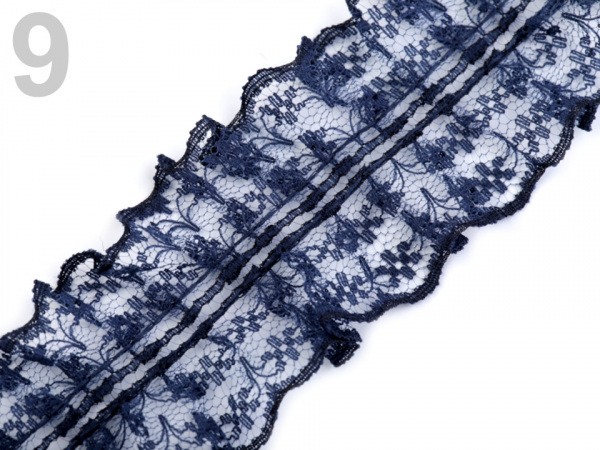 Silonová krajka šíře 45 mm s volánky