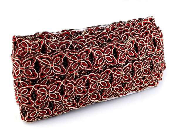 Vyšívaný prýmek na monofilu šíře 28 mm