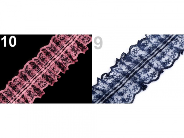 Silonová krajka šíře 45 mm s volánky