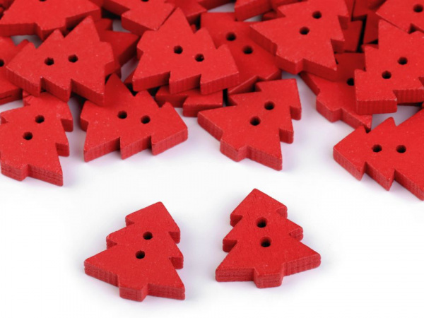 Dřevěný dekorační knoflík stromeček