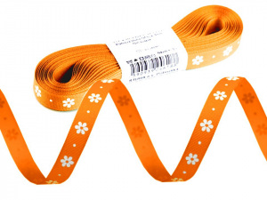 Taftová stuha s květy šíře 9 mm