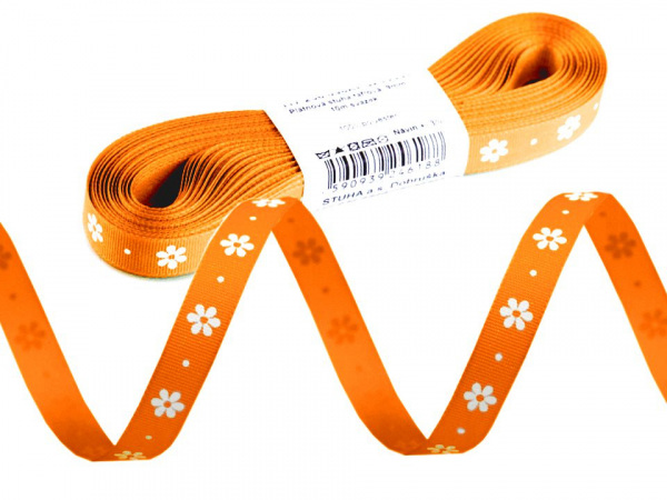 Taftová stuha s květy šíře 9 mm