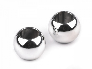 Plastové korálky Metalic s velkým průvlekem 8x10 mm