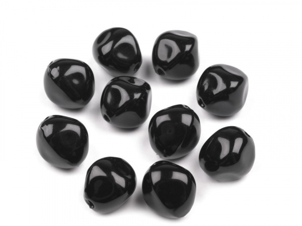 Plastové voskové korálky / perly Glance nugeta 10x12 mm