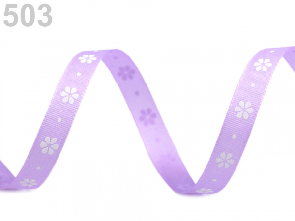 Taftová stuha s květy šíře 9 mm