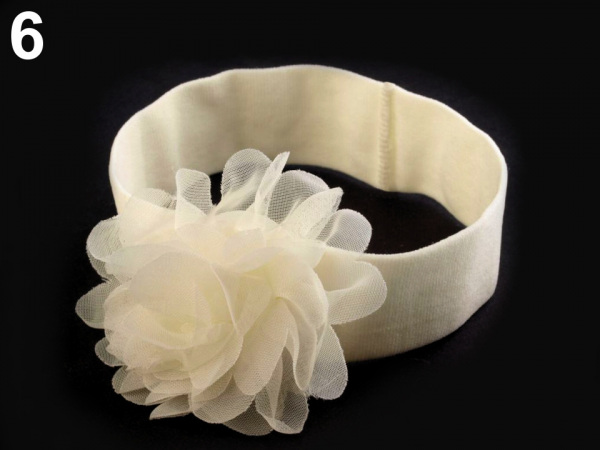 Dětská elastická čelenka do vlasů s květem