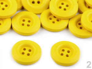 Dřevěný dekorační knoflík čtyřdírkový