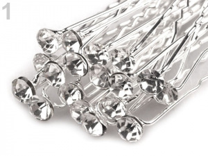 Štrasová vlásenka s kamínkem Ø6 a 8 mm