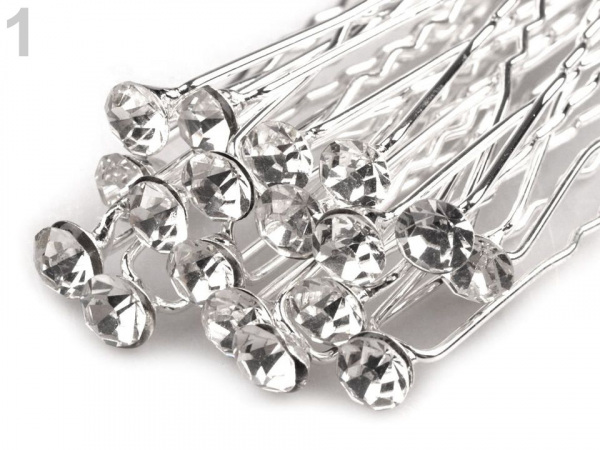 Štrasová vlásenka s kamínkem Ø6 a 8 mm