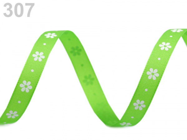 Taftová stuha s květy šíře 9 mm