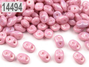 Dvoudírkový rokajl Matubo SuperDuo perleť 2,5x5 mm