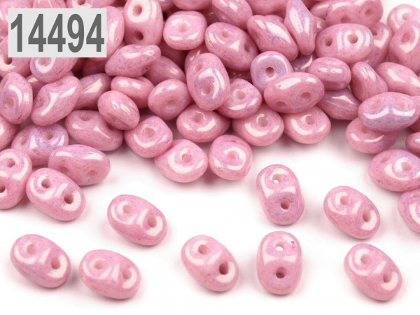 Dvoudírkový rokajl Matubo SuperDuo perleť 2,5x5 mm