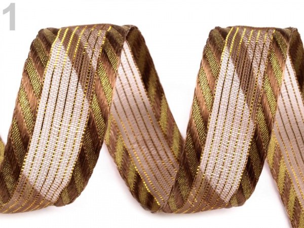 Stuha s lurexem šíře 25 mm