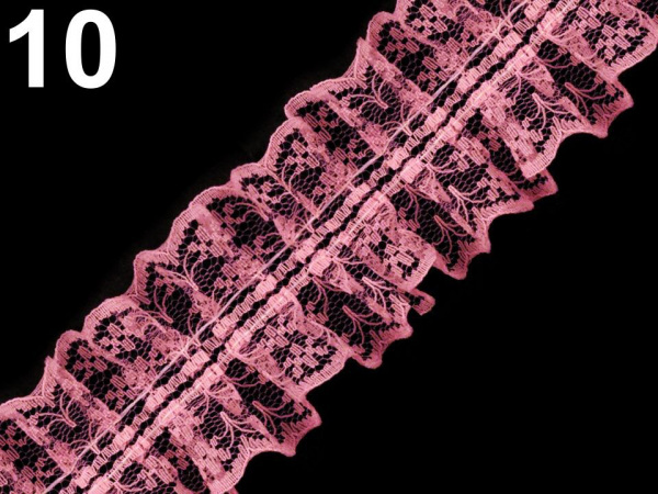 Silonová krajka šíře 45 mm s volánky