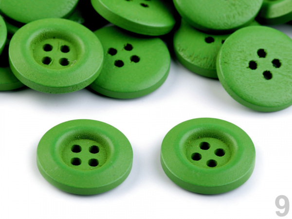 Dřevěný dekorační knoflík čtyřdírkový