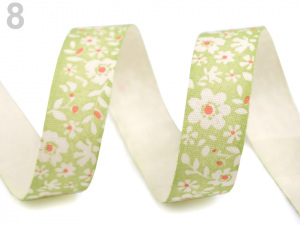 Bavlněná stuha šíře 16 mm květy