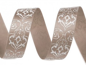 Vánoční stuha s glitry šíře 25 mm