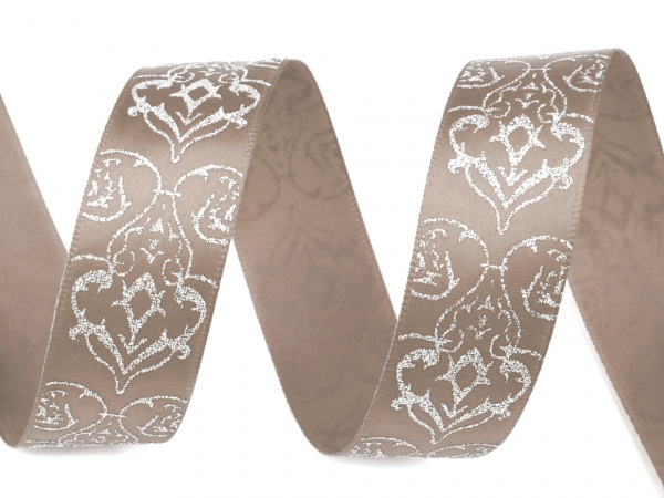 Vánoční stuha s glitry šíře 25 mm