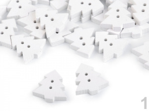 Dřevěný dekorační knoflík stromeček