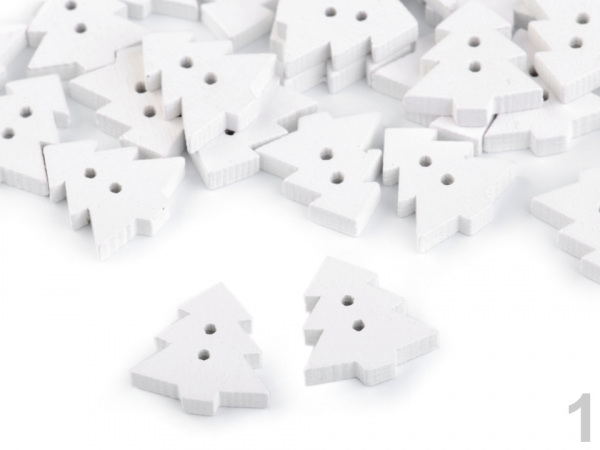 Dřevěný dekorační knoflík stromeček