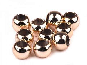 Plastové korálky Metalic s velkým průvlekem 8x10 mm