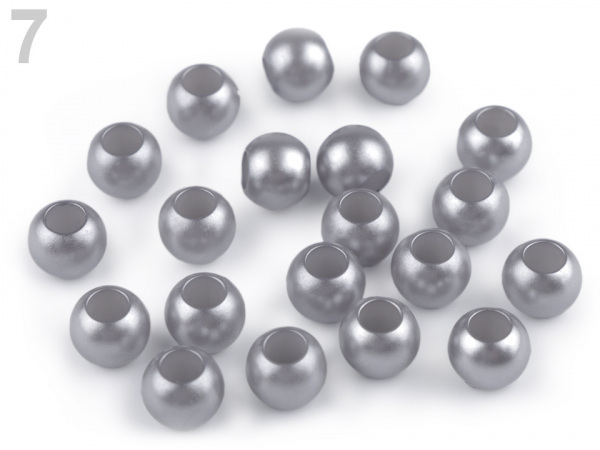 Plastové perly s velkým průvlekem 7x10 mm