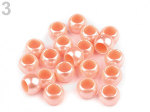 Plastové perly s velkým průvlekem 7x10 mm