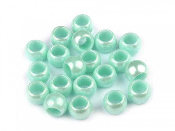 Plastové perly s velkým průvlekem 7x10 mm