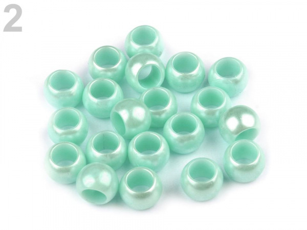 Plastové perly s velkým průvlekem 7x10 mm