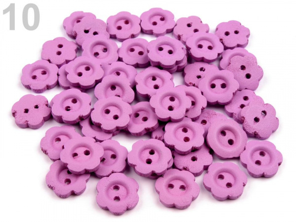 Dřevěný dekorační knoflík květ