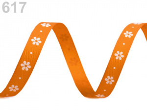 Taftová stuha s květy šíře 9 mm