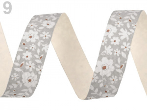 Bavlněná stuha šíře 16 mm květy