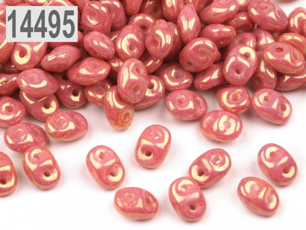 Dvoudírkový rokajl Matubo SuperDuo perleť 2,5x5 mm