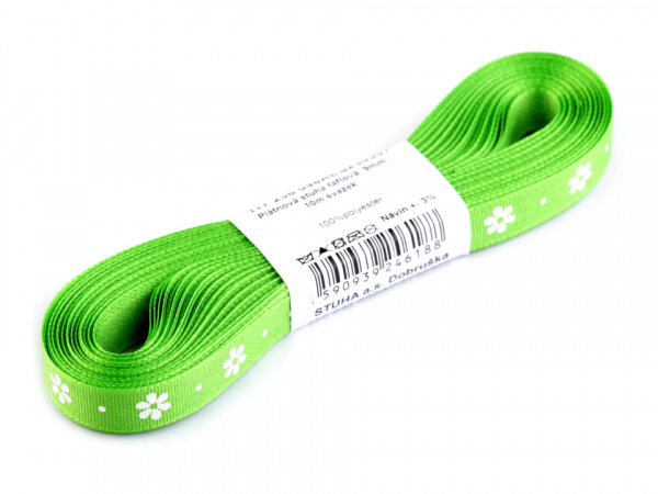 Taftová stuha s květy šíře 9 mm