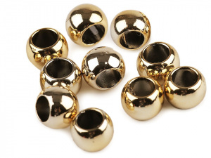 Plastové korálky Metalic s velkým průvlekem 8x10 mm