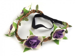 Pružná čelenka do vlasů s květy